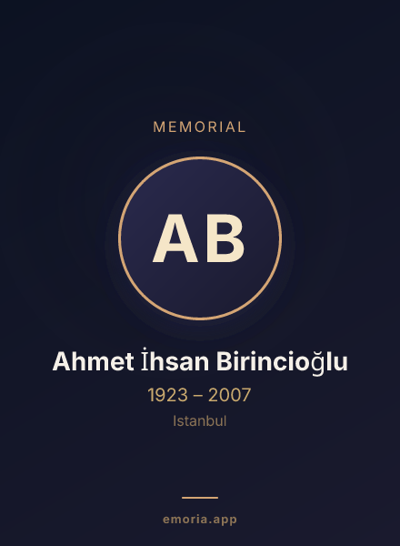 Memorial portrait of Ahmet İhsan Birincioğlu