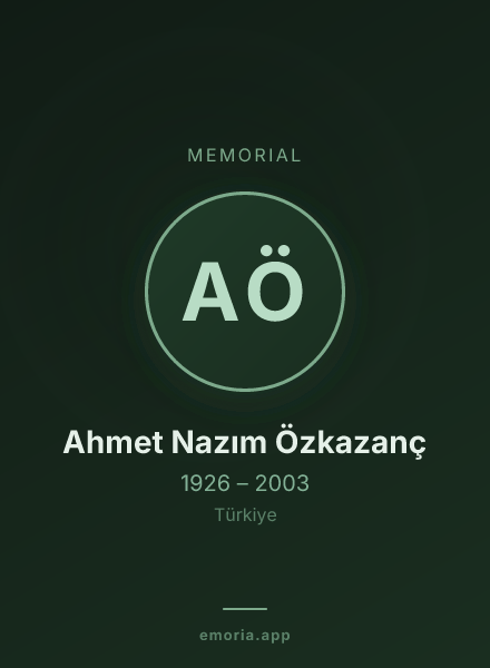 Memorial portrait of Ahmet Nazım Özkazanç