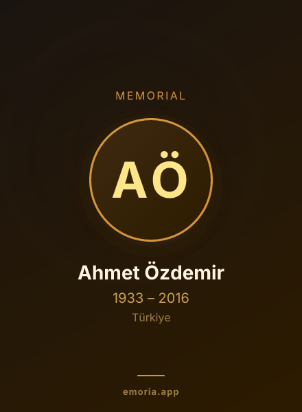 Memorial portrait of Ahmet Özdemir