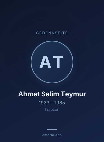 Gedenkportrait von Ahmet Selim Teymur