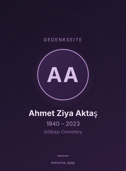 Gedenkportrait von Ahmet Ziya Aktaş