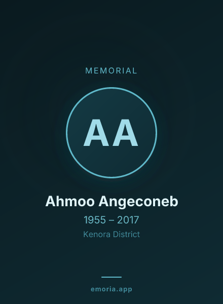 Memorial portrait of Ahmoo Angeconeb
