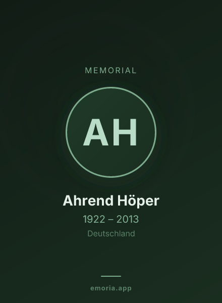 Memorial portrait of Ahrend Höper