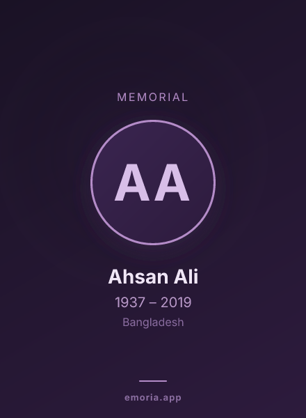 Memorial portrait of Ahsan Ali