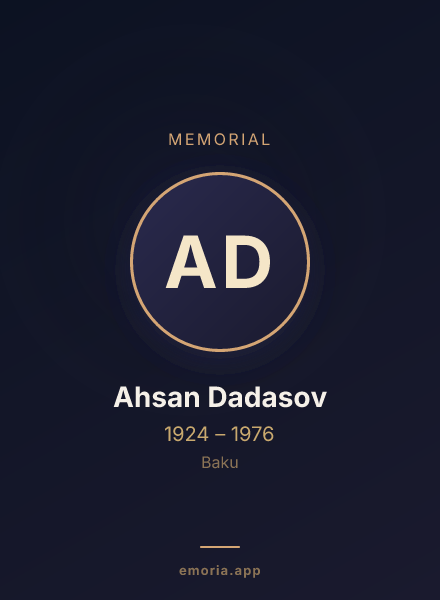 Memorial portrait of Ahsan Dadasov