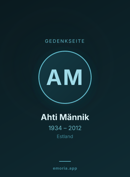 Gedenkportrait von Ahti Männik