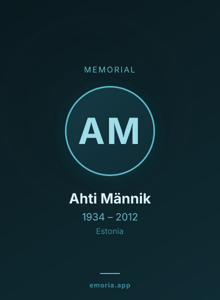 Memorial portrait of Ahti Männik