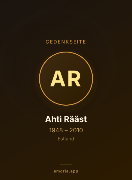 Gedenkportrait von Ahti Rääst