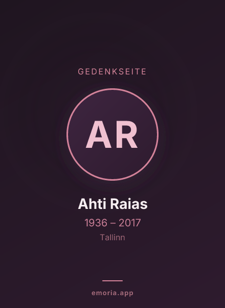 Gedenkportrait von Ahti Raias