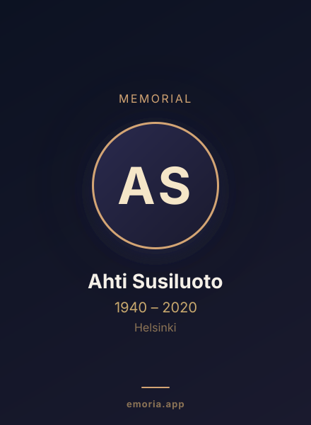 Memorial portrait of Ahti Susiluoto