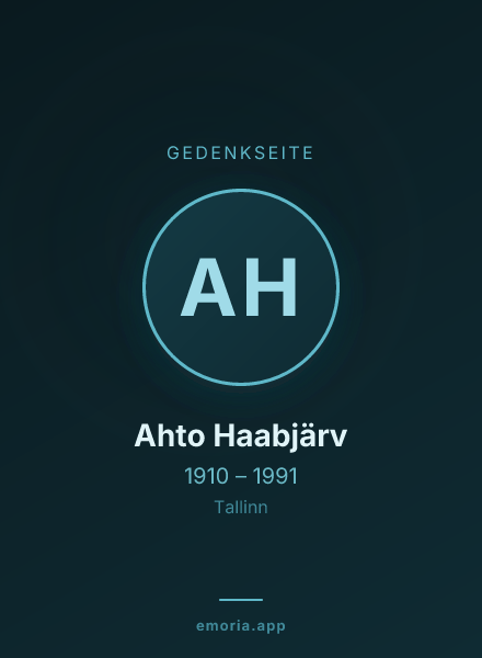 Gedenkportrait von Ahto Haabjärv