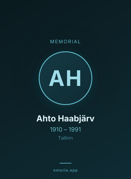 Memorial portrait of Ahto Haabjärv
