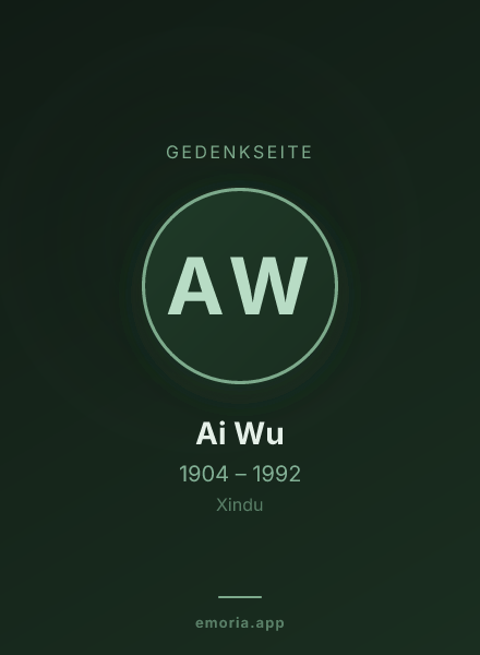 Gedenkportrait von Ai Wu