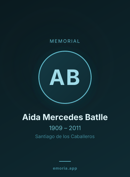 Memorial portrait of Aida Mercedes Batlle
