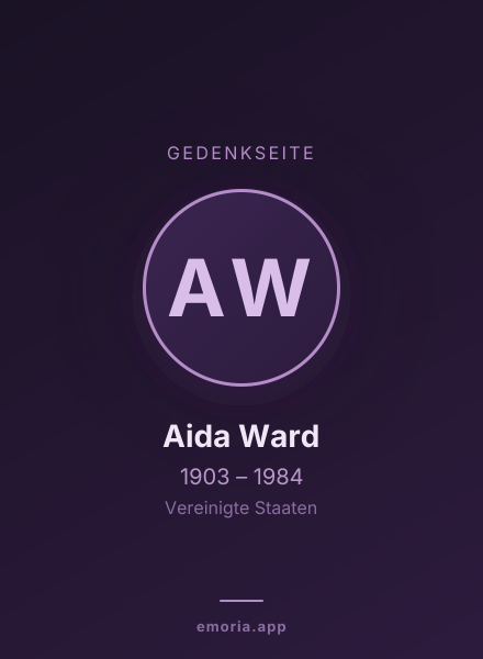 Gedenkportrait von Aida Ward