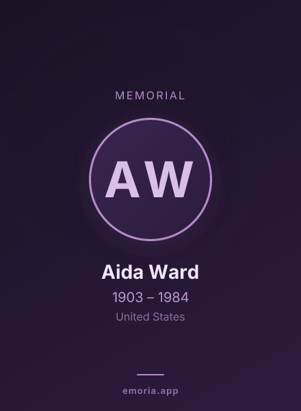 Memorial portrait of Aida Ward
