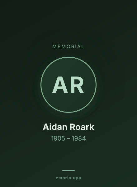 Memorial portrait of Aidan Roark