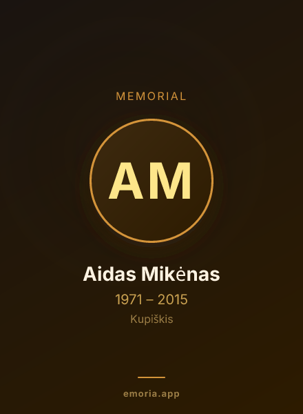 Memorial portrait of Aidas Mikėnas