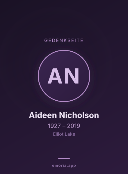 Gedenkportrait von Aideen Nicholson