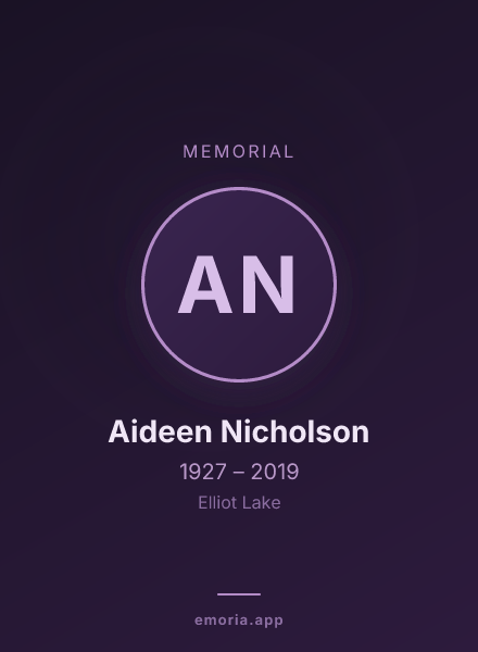Memorial portrait of Aideen Nicholson