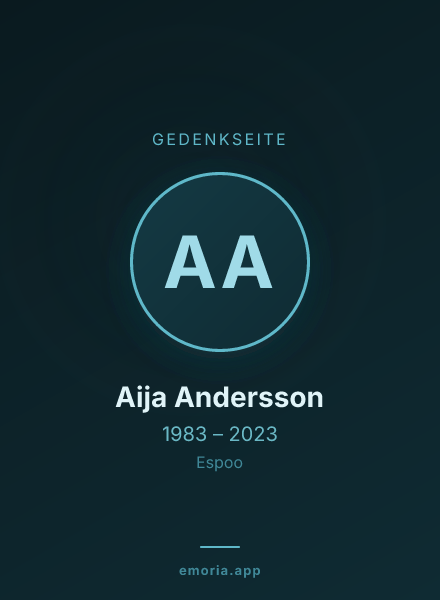 Gedenkportrait von Aija Andersson