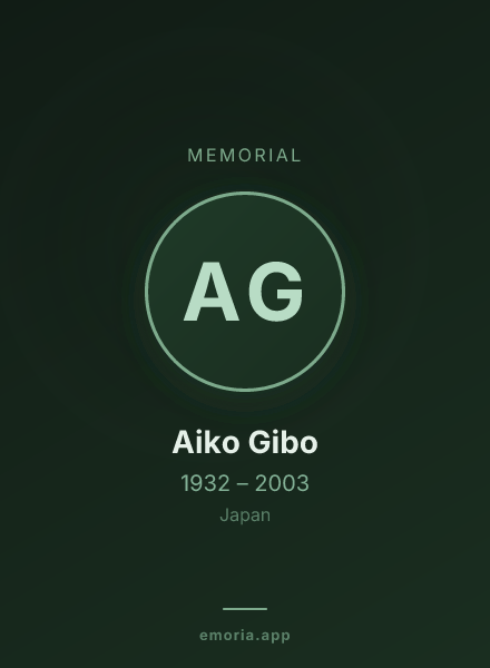 Memorial portrait of Aiko Gibo