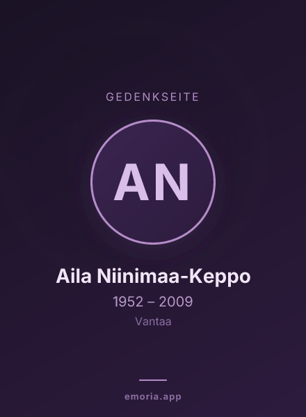 Gedenkportrait von Aila Niinimaa-Keppo
