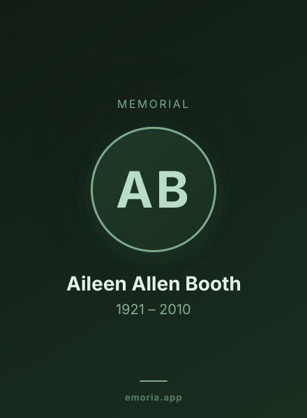 Memorial portrait of Aileen Allen Booth