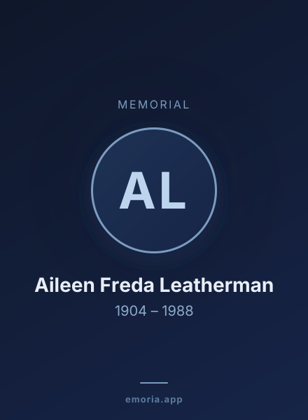 Memorial portrait of Aileen Freda Leatherman