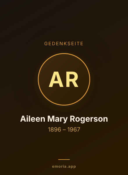 Gedenkportrait von Aileen Mary Rogerson