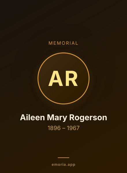 Memorial portrait of Aileen Mary Rogerson
