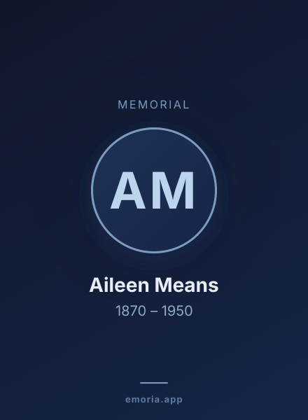 Memorial portrait of Aileen Means