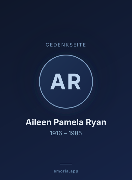 Gedenkportrait von Aileen Pamela Ryan