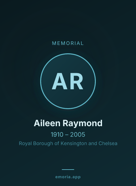 Memorial portrait of Aileen Raymond