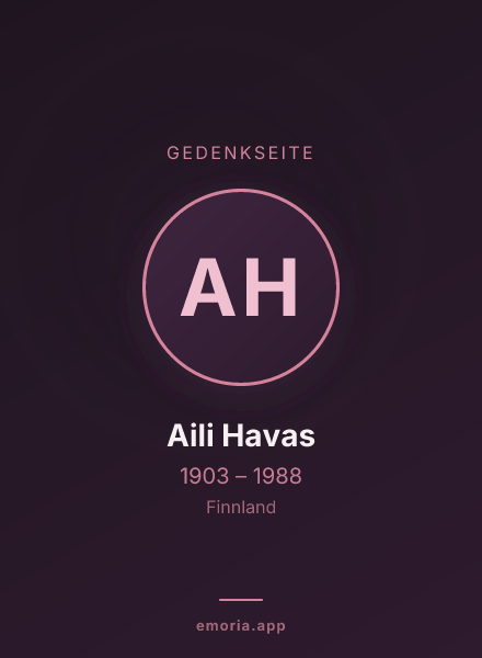 Gedenkportrait von Aili Havas