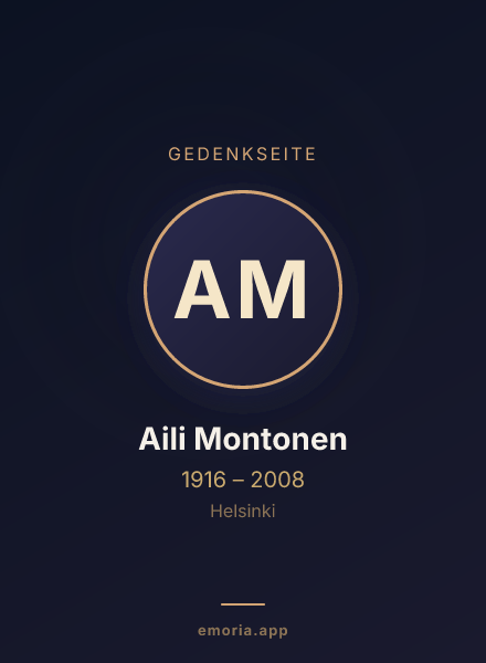 Gedenkportrait von Aili Montonen