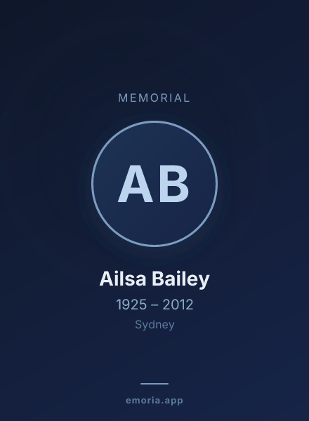 Memorial portrait of Ailsa Bailey