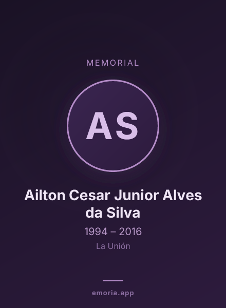Memorial portrait of Ailton Cesar Junior Alves da Silva