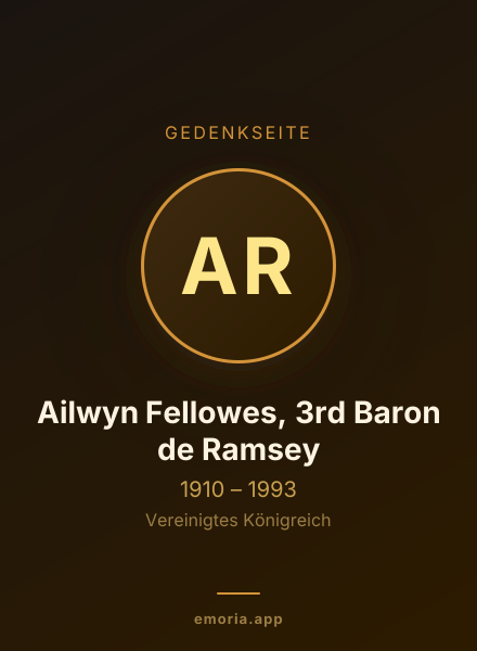 Gedenkportrait von Ailwyn Fellowes, 3rd Baron de Ramsey
