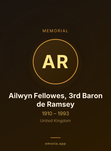 Memorial portrait of Ailwyn Fellowes, 3rd Baron de Ramsey