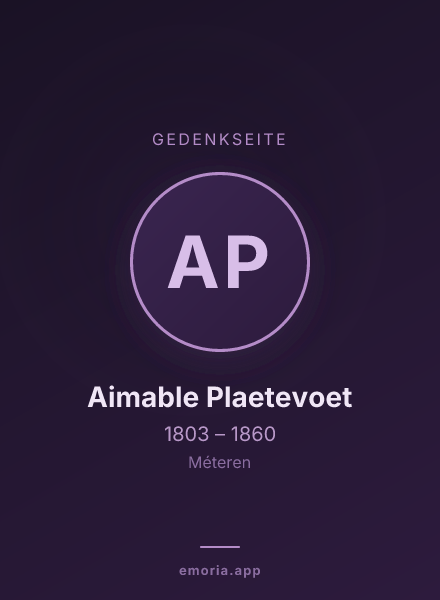 Gedenkportrait von Aimable Plaetevoet