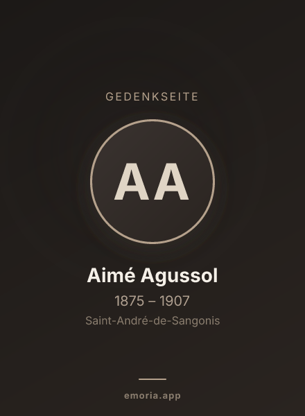 Gedenkportrait von Aimé Agussol
