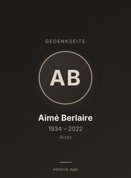 Gedenkportrait von Aimé Berlaire