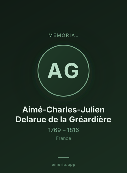 Memorial portrait of Aimé-Charles-Julien Delarue de la Gréardière