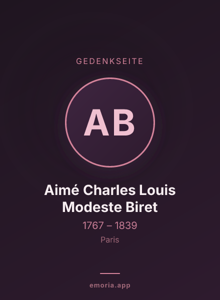 Gedenkportrait von Aimé Charles Louis Modeste Biret