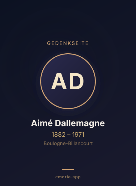 Gedenkportrait von Aimé Dallemagne