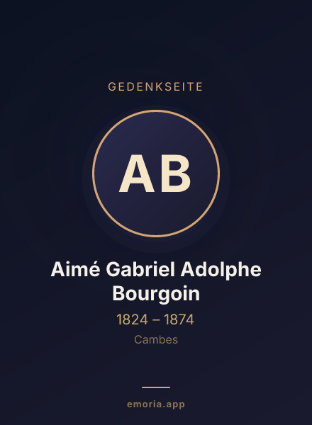 Gedenkportrait von Aimé Gabriel Adolphe Bourgoin