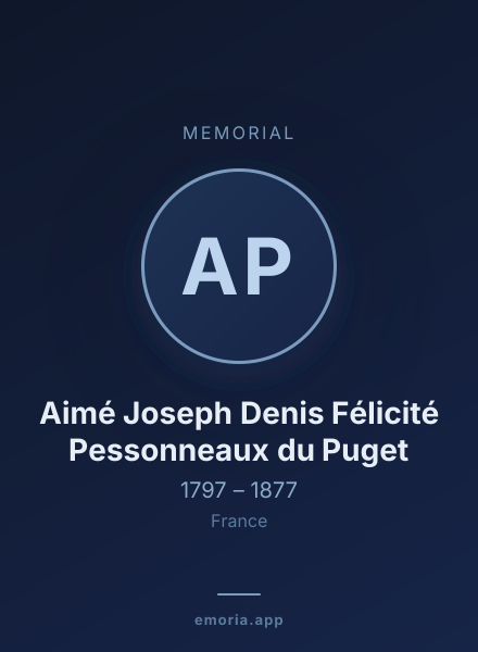 Memorial portrait of Aimé Joseph Denis Félicité Pessonneaux du Puget