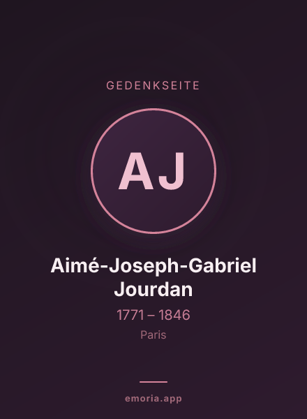 Gedenkportrait von Aimé-Joseph-Gabriel Jourdan