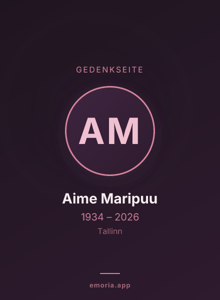 Gedenkportrait von Aime Maripuu